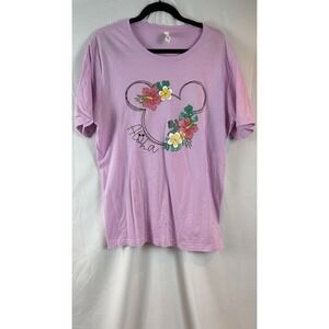 Aloha Tropical Mouse Ear Bella Canvas Purple T-shirt Size Xl